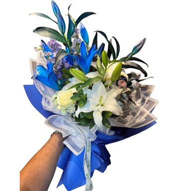 Blue & White Lily