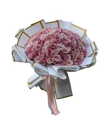 101 Pink Athena Pembe Gül Buketi